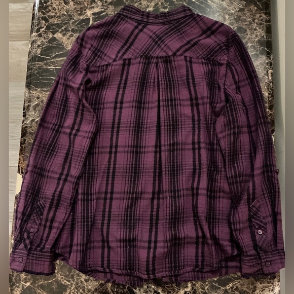 Time and Tru Purple & Black Flannel Shirt - Picture 2 of 3